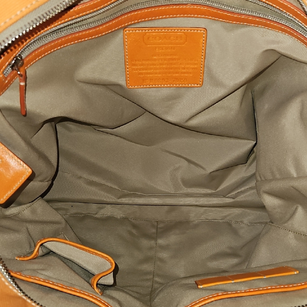 COACH EUC Orange Travel Tote Bag with Coach Scarf - Picture 6 of 16